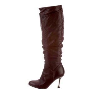 Brian Atwood Brown Leather Knee-High Boots Size 6 (IT 36)